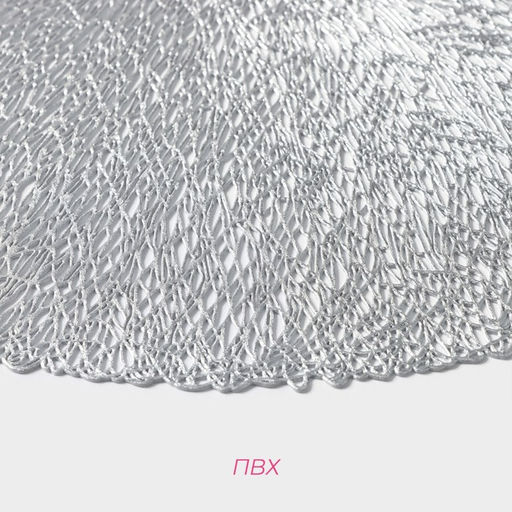 Набор салфеток сервировочных на стол Доляна Соломка, d=38 см, 4 шт, цвет серебряный  фото 3