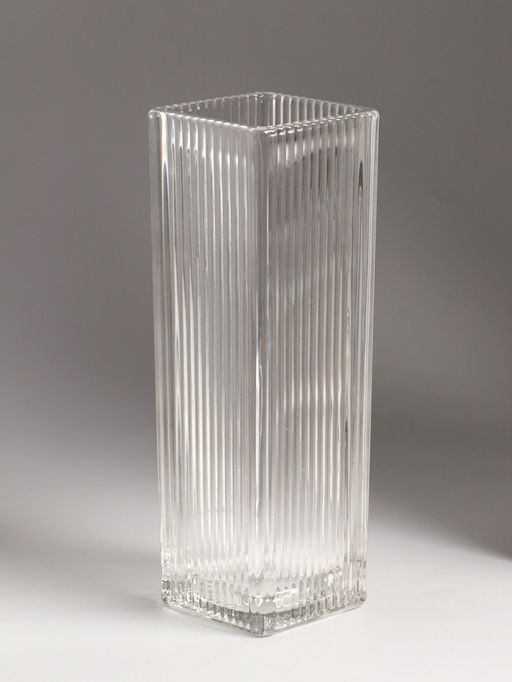 Ваза стекло настольная "Бритт" полосы, 24х8 см, прозрачный