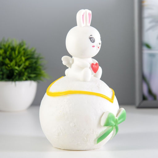 Фигурка светящаяся RISALUX «Зайка на луне», LED-ночник, 1 Вт, 3×LR44, белый, 10×10×17 см