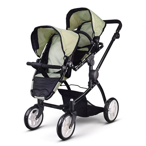 Коляская кукольная металлическая, для двойни, регулируемая посадка