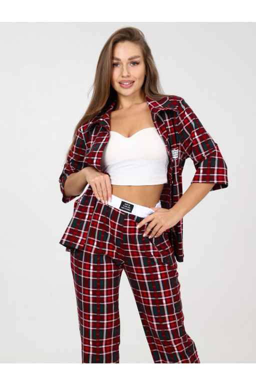 Пижама женская П-119.02 клетка - Хороший трикотаж фото 11