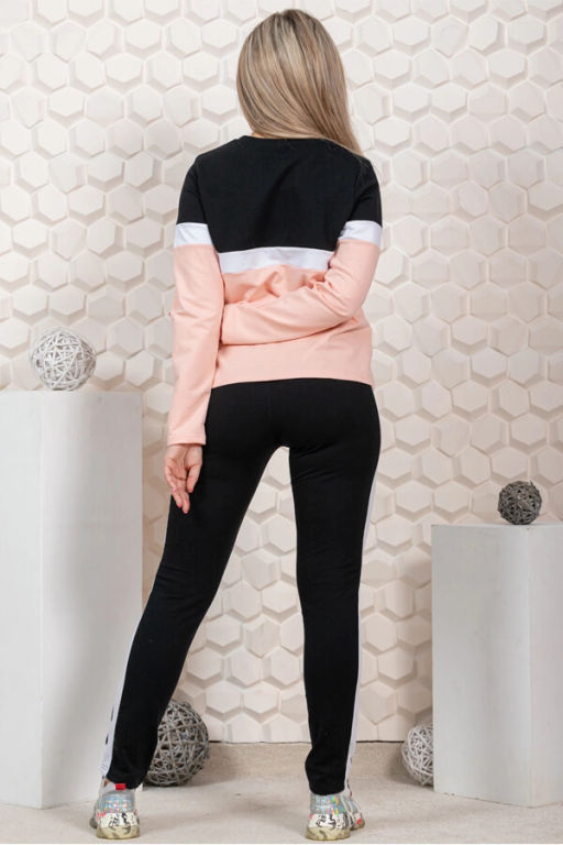 Костюм женский, цвет черный оранжевый белый