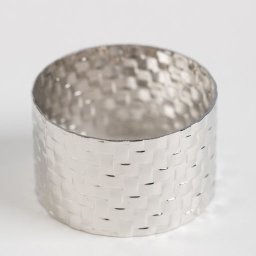 Набор салфеток с декоративными кольцами White pleasure, 40×40 см - 4 шт., 100% хлопок, саржа 190 г/м²