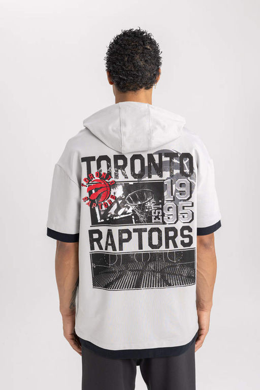DeFactoFit Футболка оверсайз с капюшоном и короткими рукавами НБА Торонто Рэпторс  фото 10