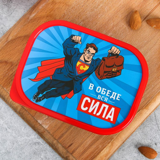Цена за 2 шт. Ланч - бокс прямоугольный В обеде вся сила, 500 мл