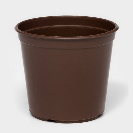 Цена за 5 шт. Горшок для цветов с поддоном «Доляна», 800 мл, пластиковый, коричневый, оттенок МИКС