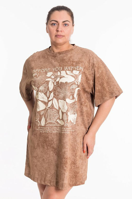 Туника М325112Пб коричневый - Елена фото 4