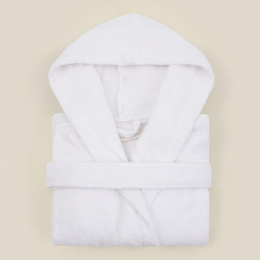 Халат махровый с капюшоном мужской SL HOME: Basic «Блан де Блан», размер M, хлопок 100%, белый