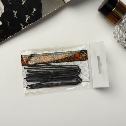 Цена за 2 шт. Шпильки для волос «Народная», 7 см, набор 10 шт., чёрные