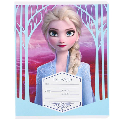 Цена за 10 шт. Тетрадь 12 листов, линейка, Холодное сердце 5 видов МИКС - Disney фото 9
