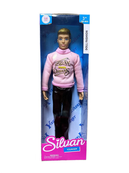 Кукла "Silvan. Парень. Younger" 30см в коробке (HP1214272-2) подвижные кисти рук; в кож. брюках, роз. свитере и кроссовках