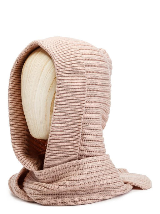 Капор жен. шерсть+акр LB-A53019 dusty rose