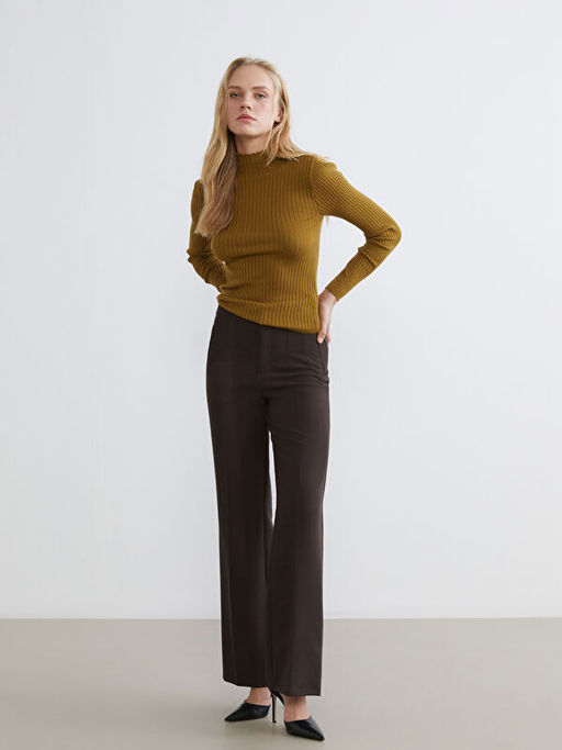 Yar?m Bal?k?? Yaka Kad?n Triko Kazak