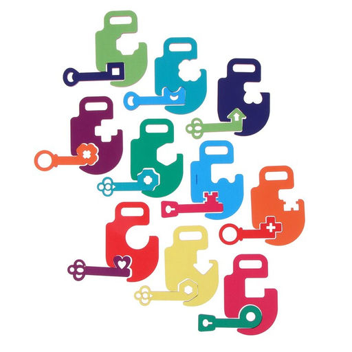 Настольная деревянная игра «Замочки и ключики», 10 ключиков и замочков