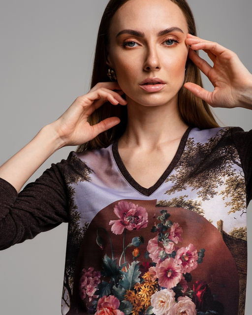 Лонгслив с вырезом мыс 70.9.3 * - Elena sorti фото 3