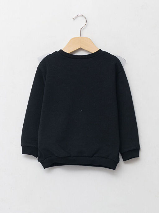 Bisiklet Yaka Uzun Kol Minnie ve Mickey Mouse Bask?l? K?z Bebek Sweatshirt - Waikiki фото 2