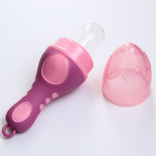 Ниблер для прикорма с силиконовой сеточкой, малиновое