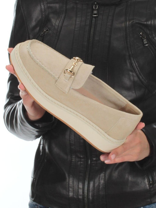 03-5062-5 BEIGE Лоферы женские (натуральная замша) - No name фото 2