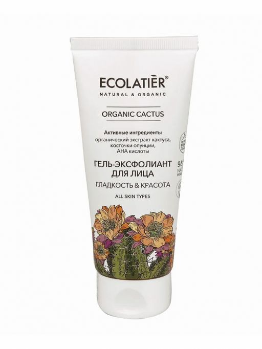 Ecolatier Organic Farm GREEN "CACTUS Flower" ДЛЯ ЛИЦА Гель-Экфолиант 100мл туба