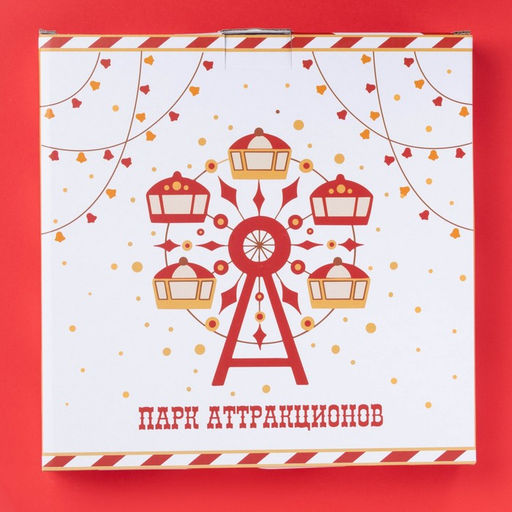 Менажница новогодняя Доляна «Парк аттракционов», 25,5×3,1 см, 5 ячеек, керамика, белая