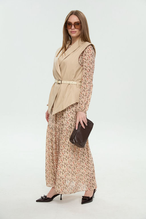 Костюм NIKVA н1046-1 крем-брюле и бежевый мультиколор