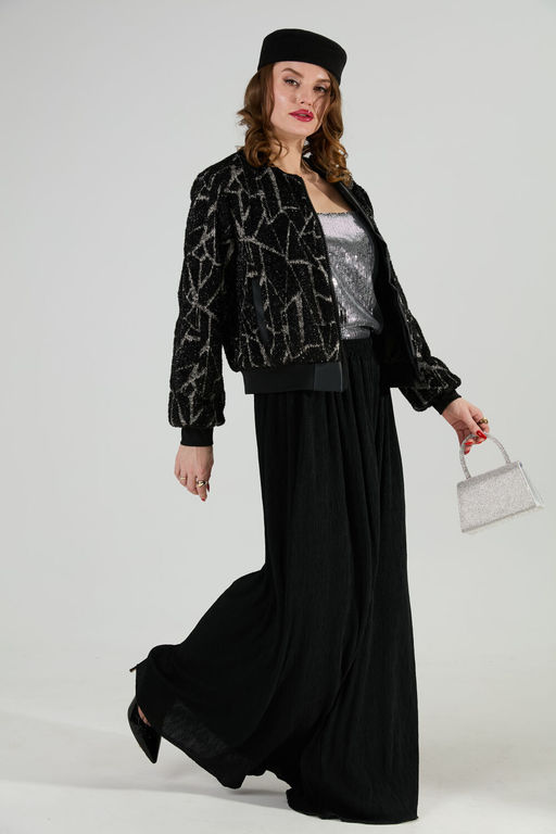 Топ NIKVA н418-4 чёрный+серебро фото 2