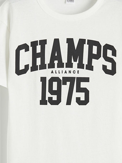 Bisiklet Yaka Bask?l? Erkek ?ocuk Ti??rt