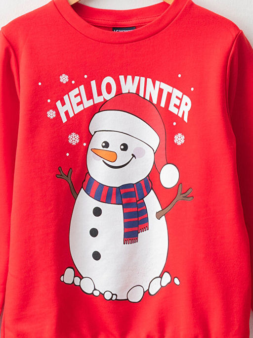 Bisiklet Yaka Y?lba?? Temal? Uzun Kollu Erkek ?ocuk Sweatshirt - Waikiki фото 3