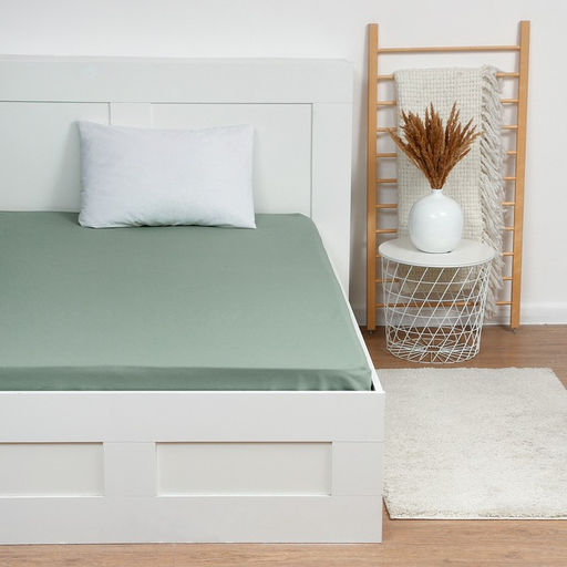 Простыня евро Этель, 220?240 см, зелёная, хлопок 100%, поплин