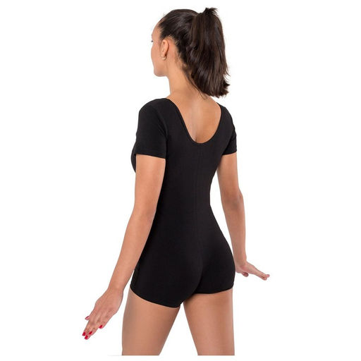 Купальник гимнастический Grace Dance, с шортами, с коротким рукавом, р. 42, цвет чёрный  фото 5