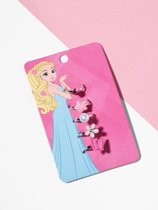 Набор детских колец «Выбражулька. Красота», 5 шт. розовый, безразмерные