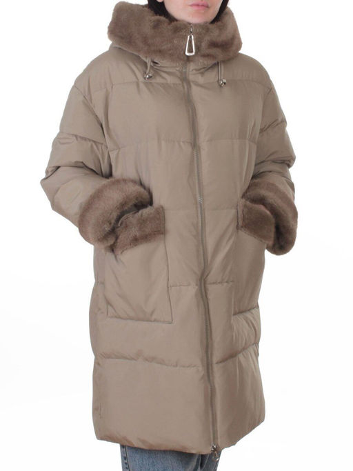 6093 OLIVE Куртка зимняя женская оверсайз (200 гр. холлофайбер)