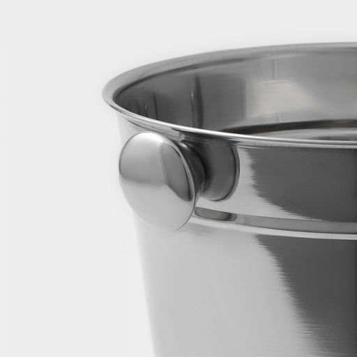 Ведро для льда Доляна, 4.5 л, 20.5×20.5 см, нержавеющая сталь, хромированное