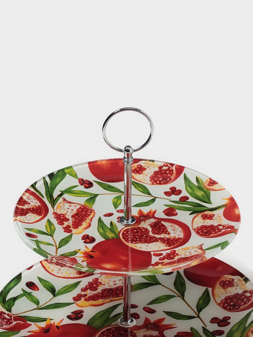 Фруктовница Доляна Гранат, d=20/25 см, h=24 см, стекло, рисунок  фото 2
