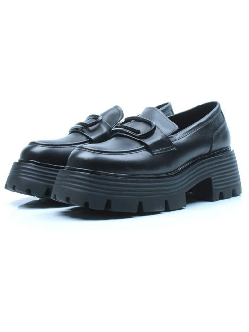 03-5932 BLACK Лоферы женские (натуральная кожа)