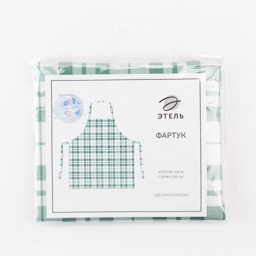 Фартук "Этель" Eucalyptus (клетка) 60х70 см, 100% хлопок, саржа 190 г/м²