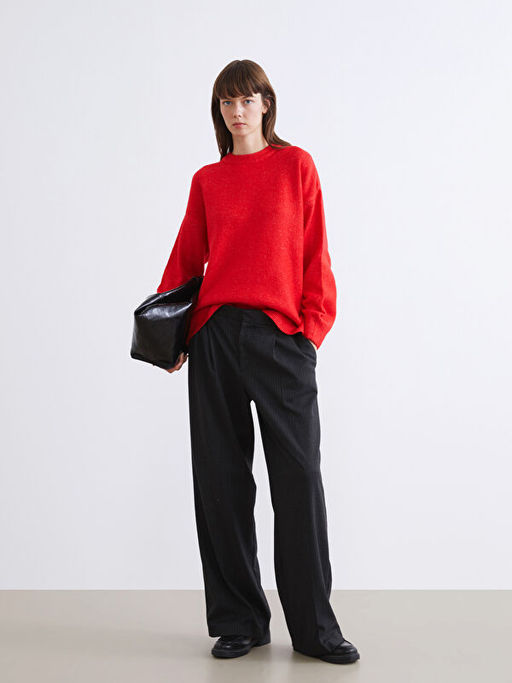 Bisiklet Yaka Kad?n Triko Kazak