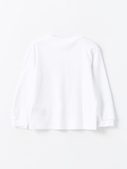 Bisiklet Yaka Uzun Kollu Atat?rk Bask?l? Erkek Bebek Ti??rt - Waikiki фото 2