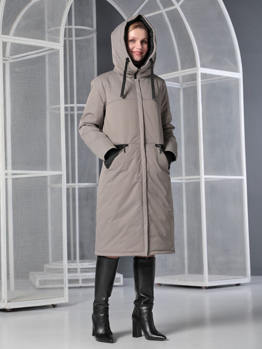 Пальто дем. серо-бежевый - Dizzyway фото 2