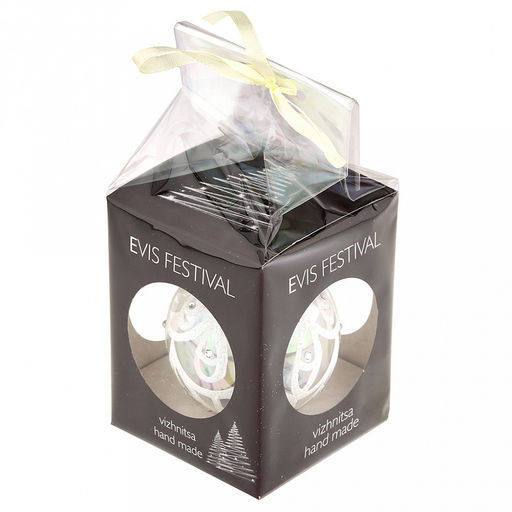 Елочная игрушка шар стеклянная д8см, люстр, ручная художественная роспись, подарочная упаковка (Россия) - Домашняя мода фото 6