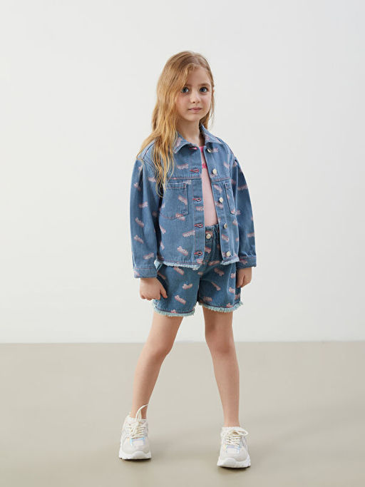 Barbie Bask?l? K?z ?ocuk Jean Ceket