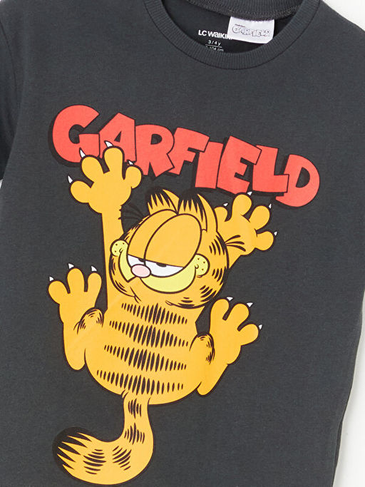 Bisiklet Yaka K?sa Kollu Garfield Bask?l? Erkek Bebek Ti??rt - Waikiki фото 3