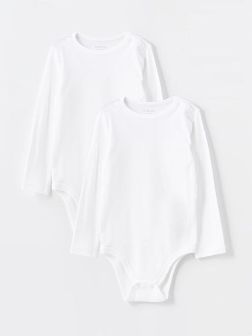 Bisiklet Yaka Basic Erkek Bebek ??t??tl? Bodysuit 2li