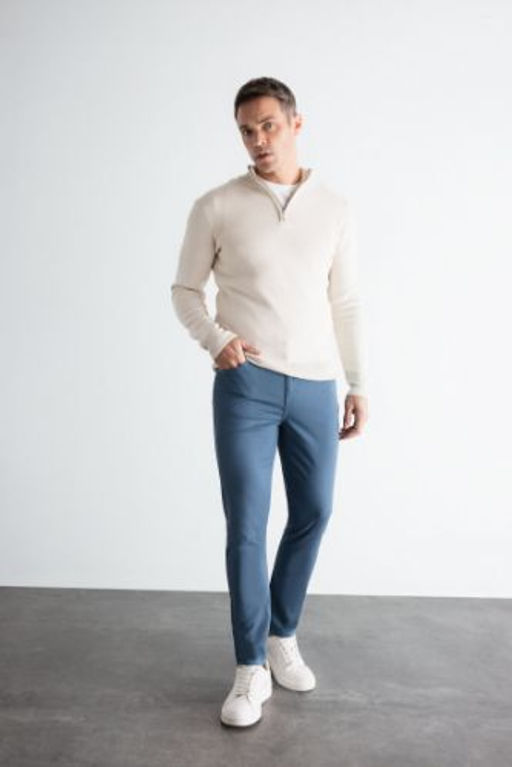 Chino Kanvas Pantolon Slim Fit Dar Kesim Pamuklu Esnek Dar Paca