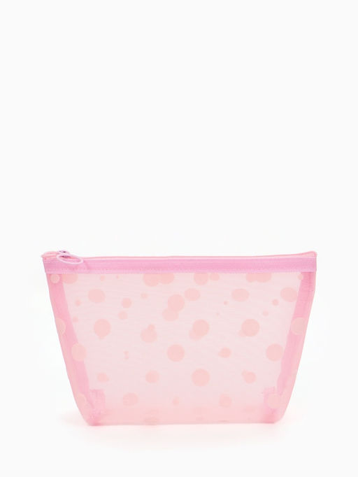 Косметичка дор Горох, сетка 17*6,5*13,5, отд на молнии, розовый