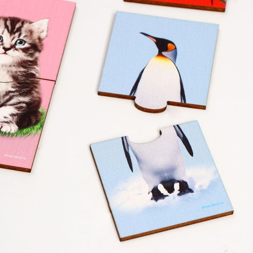 Пазл двойной Животные (головоломка), 12 пазлов, 24 детали - Лесная мастерская фото 3