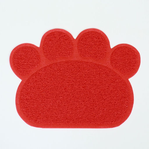 Коврик 2-в-1 под миску/туалет животных Лапка, 40 х 30 см, красный - Пижон фото 3