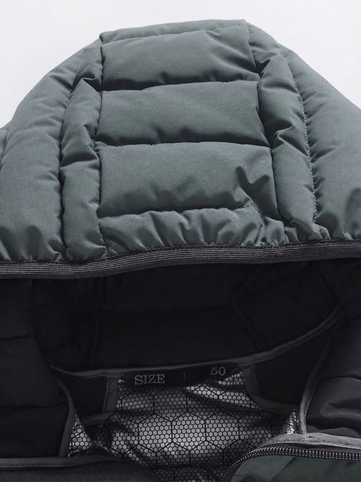 Куртка мужская стёганая с капюшоном с графеновой подкладкой цвета хаки 9623_1Kh