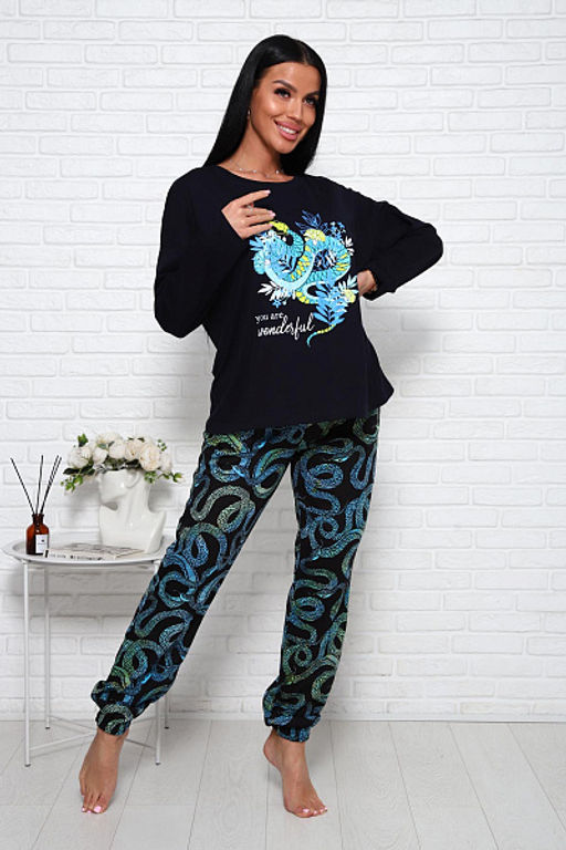 Костюм с брюками (01027. бирюзовый) - Плиона фото 5