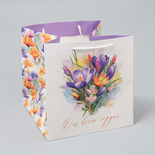 Пакет квадратный От всей души, 30 х 30 х 30 см - Дарите счастье фото 2